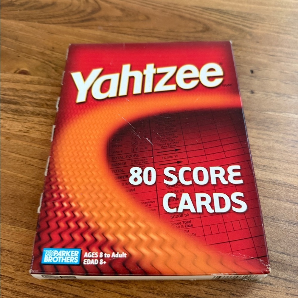 Yahtzee 80 Score Cards by Parker Brothers - Red/Orange